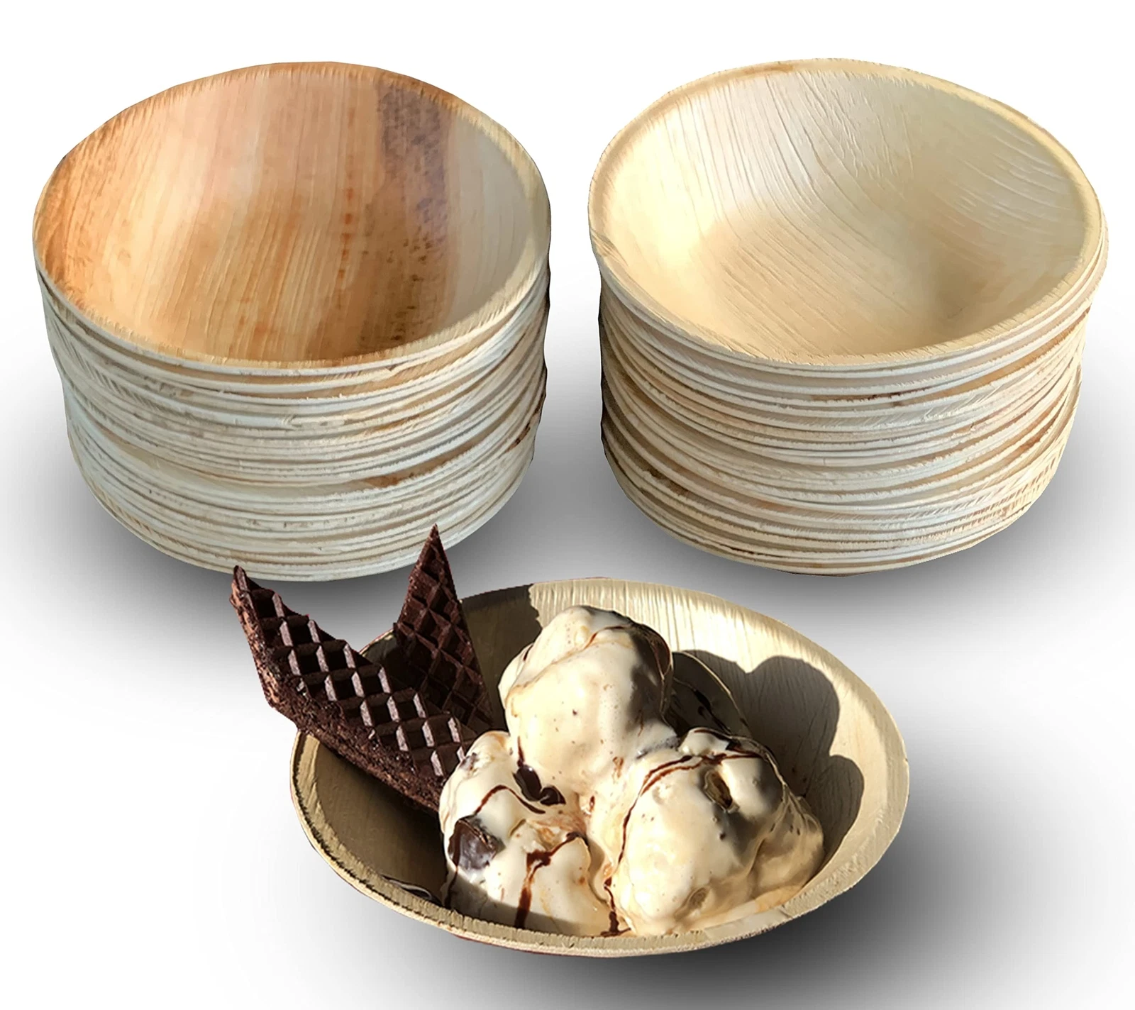 Raj Disposable Palm Leaf Bowls 50 Count 6.5" Bowls Strong Bowls Like Bamboo Pa - Picture 1 of 8
