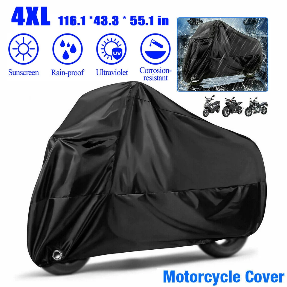 XXXXL Motorcycle Cover Outside Waterproof Storage Snow Rain Dust UV Anti-theft - Image 2 of 4