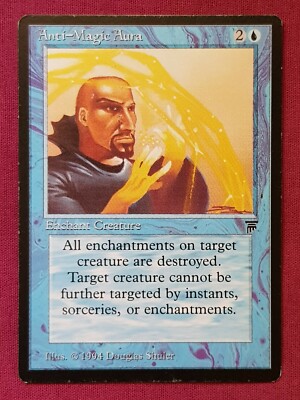 mtg anti blue cards Magic The Gathering LEGENDS ANTI-MAGIC AURA blue card MTG