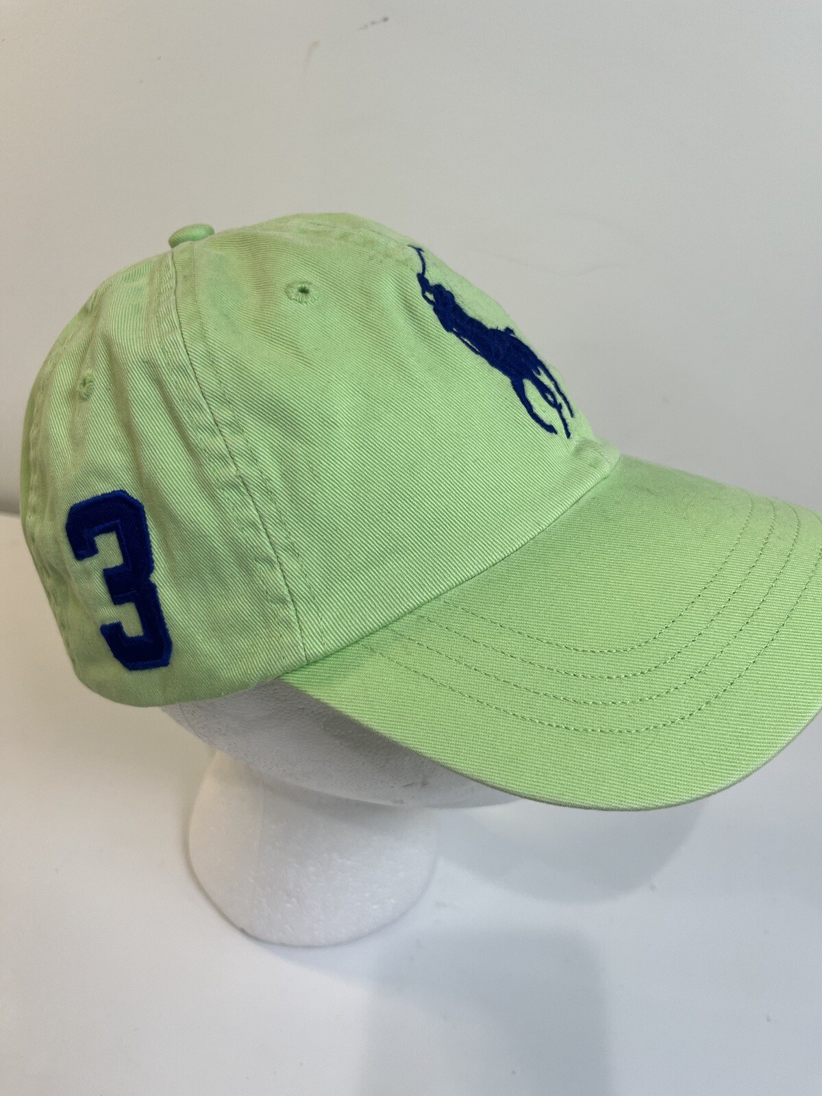 Cappello Vintage Polo Ralph Lauren Berretto Strapback Verde Big Pony #3 MCMLXVII Cotone
