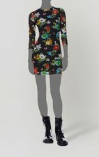 $375 Alice + Olivia Women's Black Floral Mesh Delora A-Line Dress Size 0