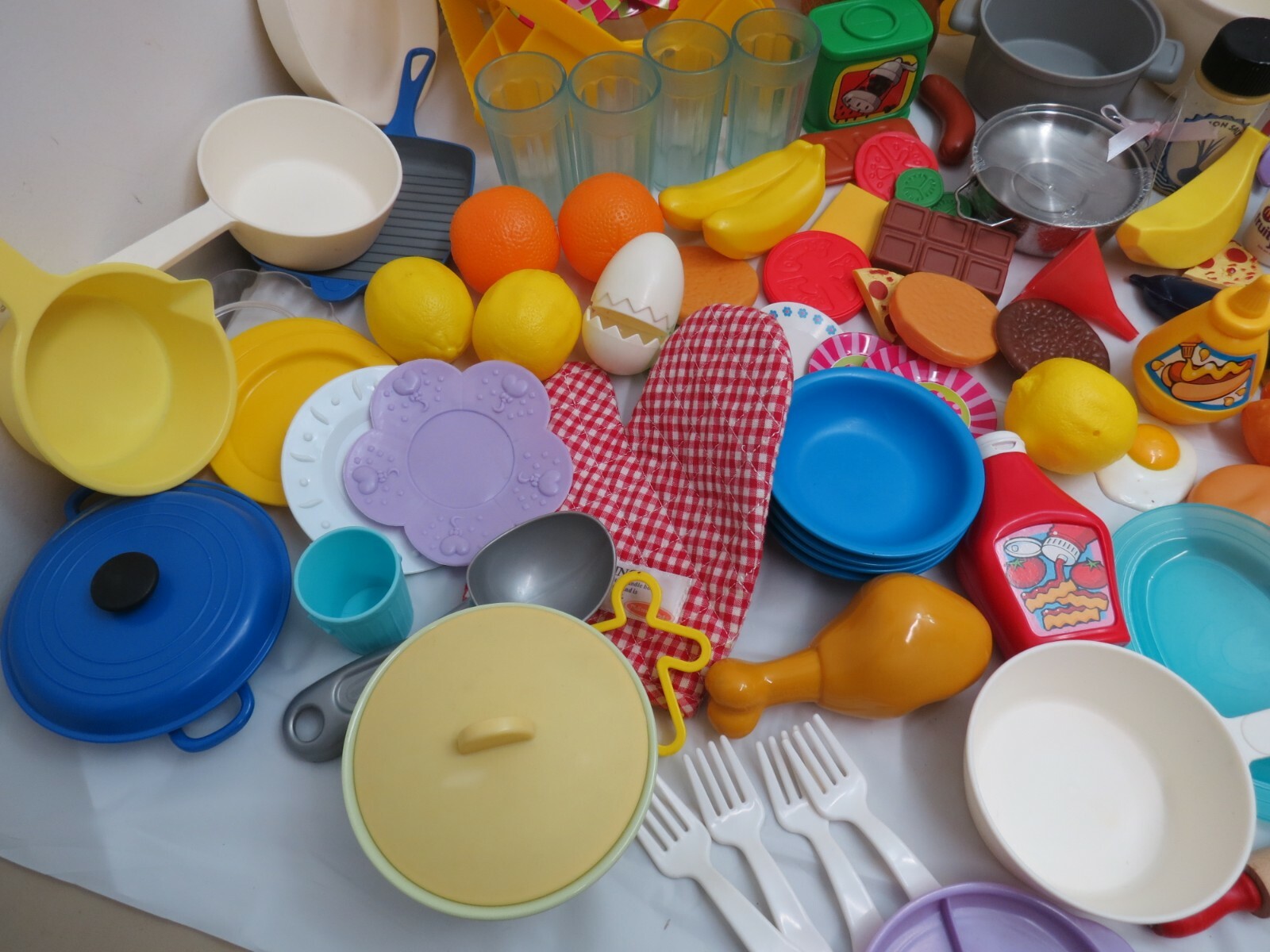 KITCHEN PLAY FOOD 137 PIECES PRESCHOOL DISH RACK PLAY FOOD DISHES CUPS eBay