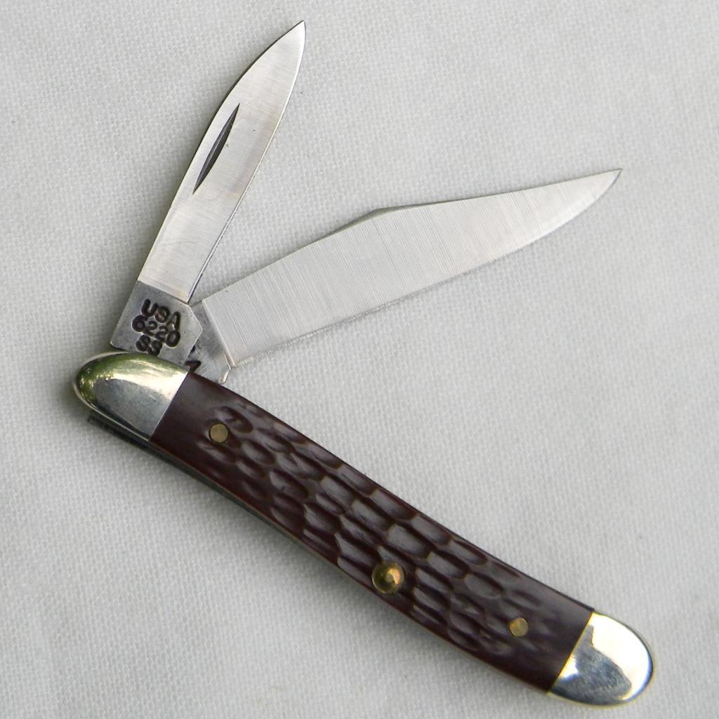 Case XX USA 2000 PEANUT 6220SS pattern 20 knife, jigged bone