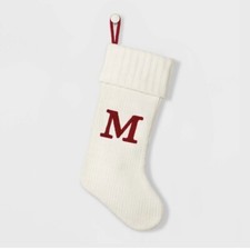 Letter M Monogram Stocking Wondershop White Holiday Initial Christmas Target 20"