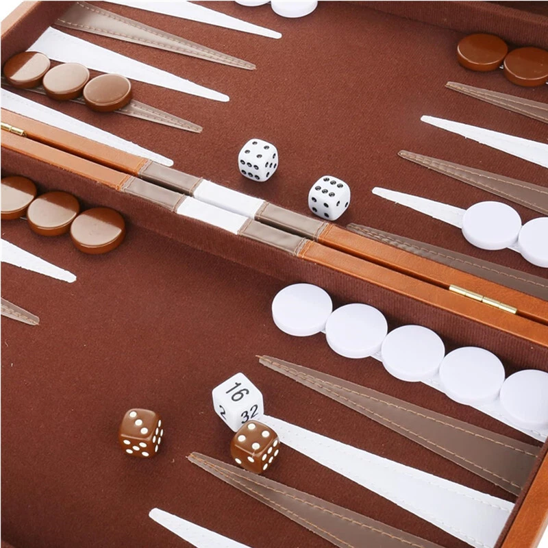 XXL Backgammon Spielbrett 56 x 46 cm klappbar Wunderschöne Backgammon Koffer - Bild 2 von 4