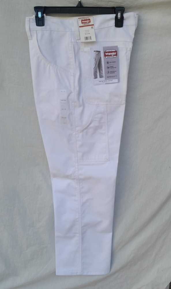 New Men's Wrangler Relaxed Fit Painter Pants 112320238 White