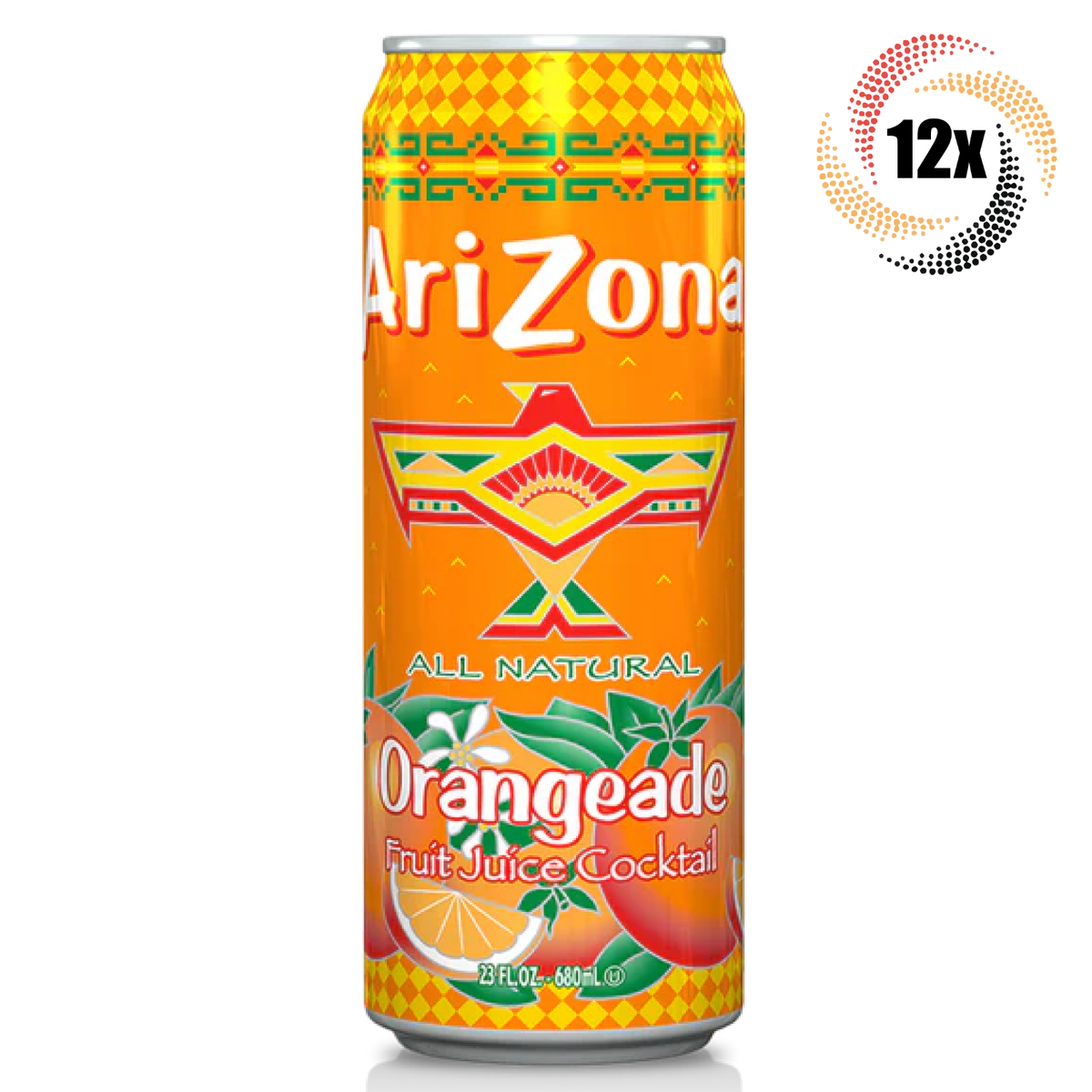 12x Cans Arizona Orangeade All Natural Orange Flavor Juice