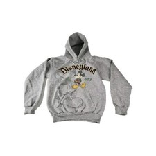 Disney Mickey Mouse Hoodie Women Small Gray Graphic Pocket Drawstring Read