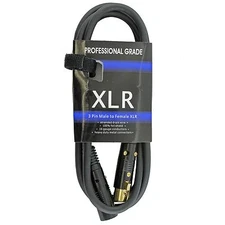 HEAVY 16 GAUGE ga awg 3pin XLR MALE TO FEMALE shielded cable for DMX 15 ft foot