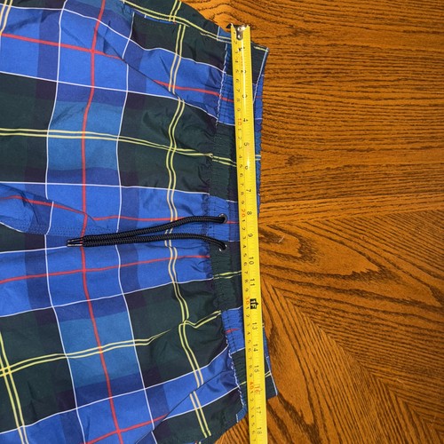 Barbour Men’s Plaid Blue Green Swim Trunks Size Extra Large Summer Mesh Lined - Picture 2 of 10