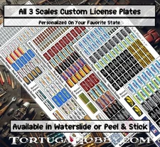 1:18 1:24 1:64 All 3 Scales In One - Custom Personalized License Plates Decals.