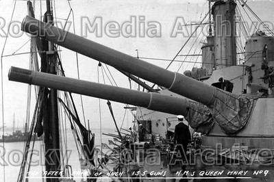 Mqq-15 Naval, das After Paar riesige 13,5 Zoll Geschütze, HMS Queen Mary. Foto