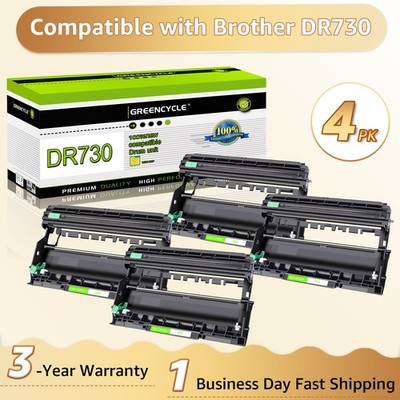 4PK Compatible for Brother DR730 Drum Unit Use with MFC-L2710DW MFC-L2717DW