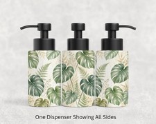 Monstera Stainless Steel Soap Dispenser, Floral Bathroom Style