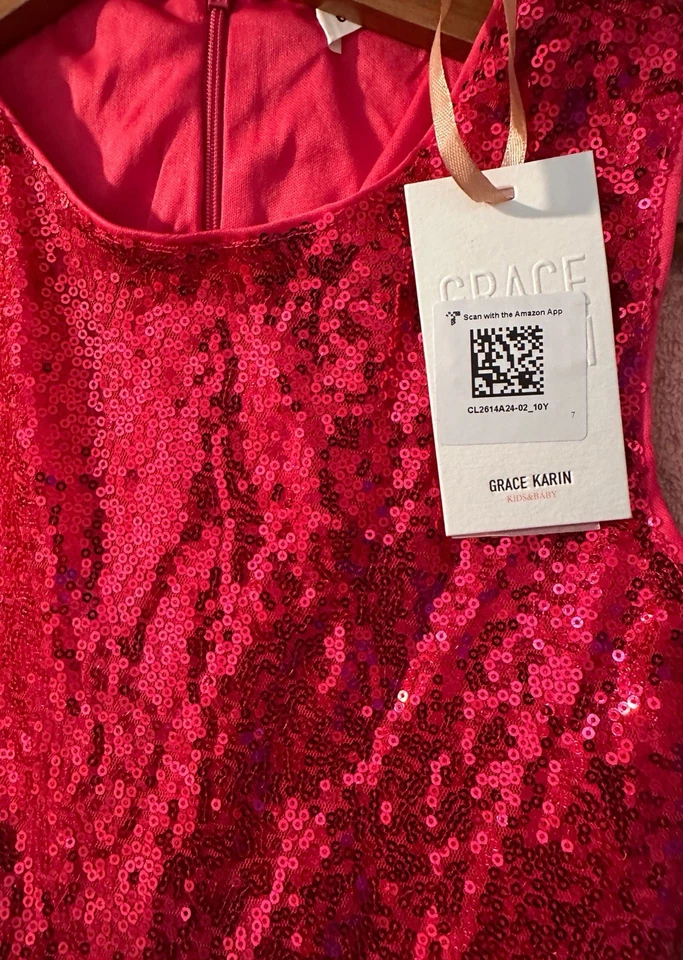 Nuevo con etiquetas Vestido Grace Karin Niñas Lentejuelas Sin Mangas Baile de graduación Fiesta Formal Rojo Talla 10Y Foto 2 de 4