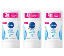 3 X NIVEA Womens FRESH NATURAL 48H Antiperspirant Deodorant Deo Stick 50ml -NEW!