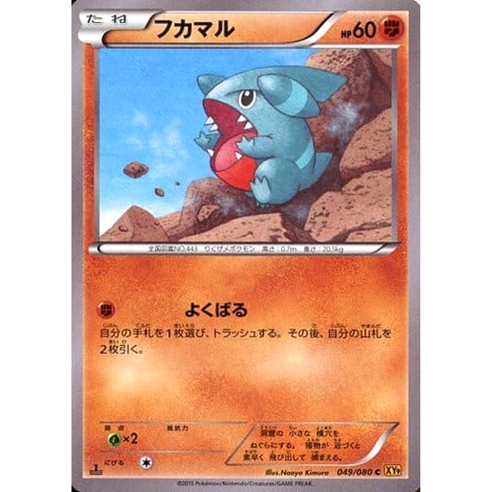 Pokemon Gible C 049/080 XY9 Rage of the Broken Heavens Japanese Card