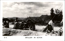 Artillery in Action ~ US Army real photo postcard RPPC ~ probably WWII