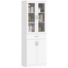 HOMCOM Mobile Cucina Alto con 2 Armadietti e un Cassetto 60x35x180 cm, Bianco