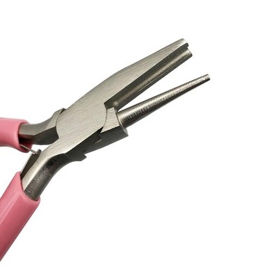 TUNQISM 1PCS 5 Inches Pink Jewelry-making pliers Beadsmith Concave Round 