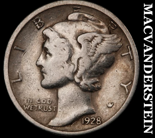 1928 Mercury Dime- Silver- Scarce Better Date No Reserve #J3938