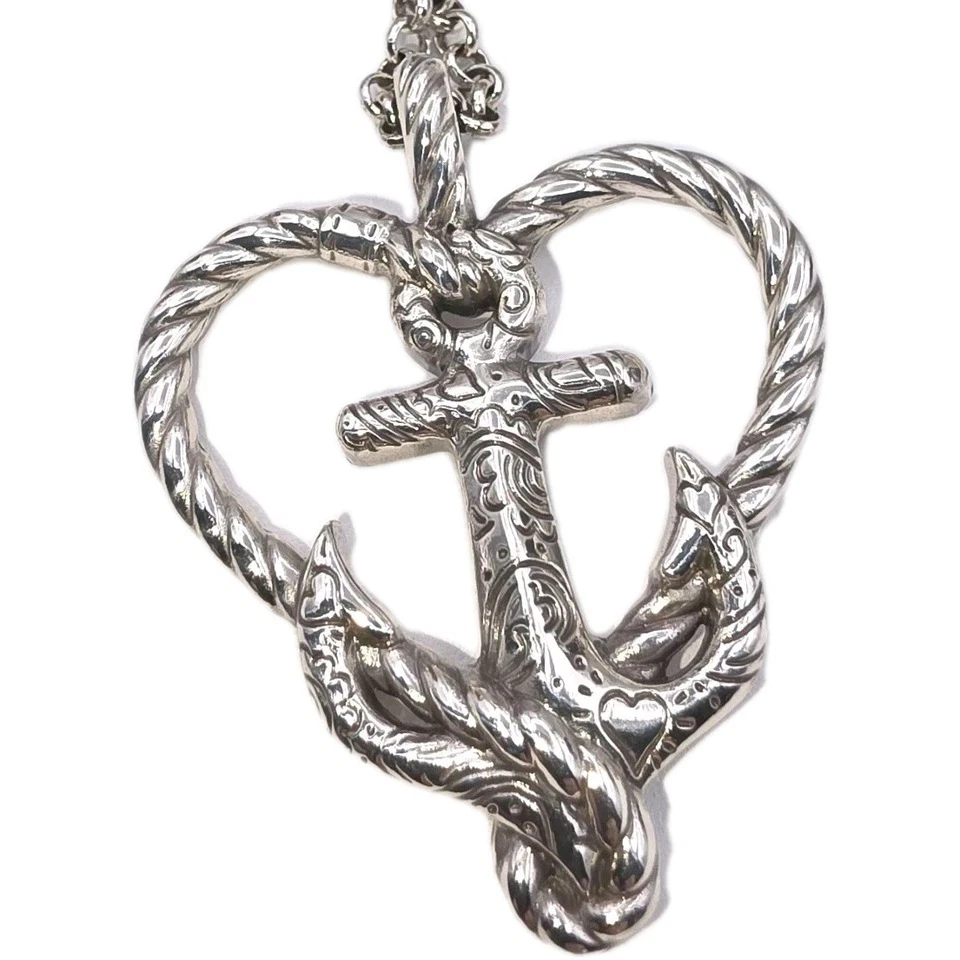 Brighton Anchored in Love Necklace Silver Tone Nautical Anchor Heart Pendant - Image 2 of 4