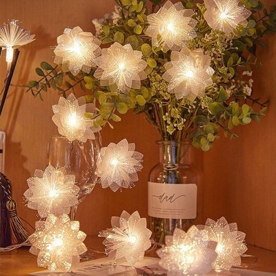 LED Blumen Lichterkette Lichterkette Glasfaser Blumen Lichterkette Deko UK