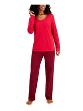 CHARTER CLUB Intimates Red Straight Leg Plaid Sleep Pants XS