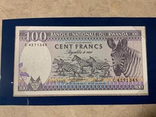 Rwanda 1982 100 Cent Francs P-18 , Zebra, CU Condition SKU#37577