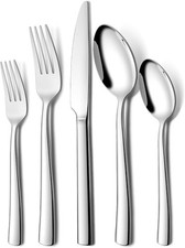Besteck Set 12 Personen, 60 teilig Edelstahl Besteckset, Essbesteck Set mit Mess