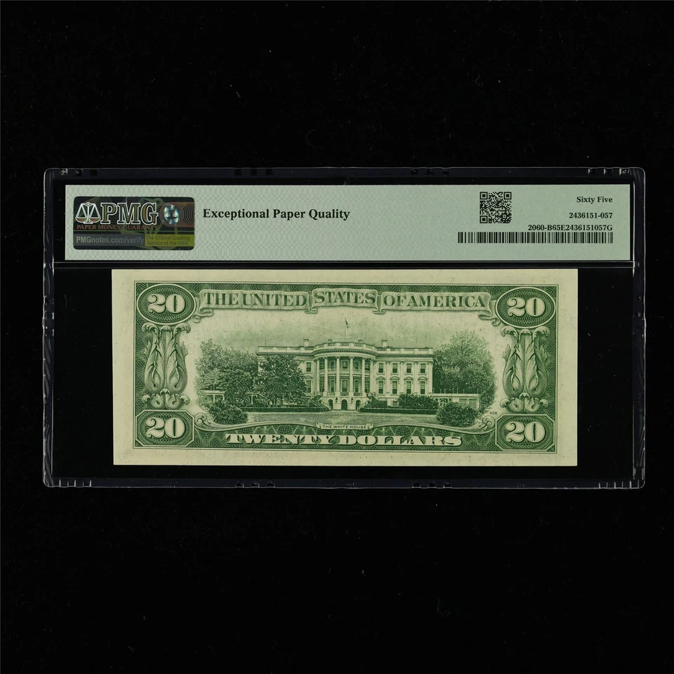 1950A Federal Reserve Note New York 20 Dollars Fr#2060-B PMG 65 EPQ Gem UNC - Image 2 of 4