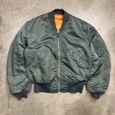 Vintage 1969 Alpha Industries Bomber Jacket Large L-2B Flight Vietnam USAF Green