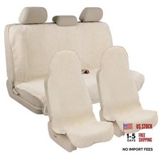Waterproof Car Seat Covers Interior Sets Universal Fits Car Full Set Beige