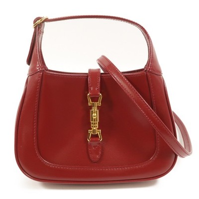 GUCCI GG GHW Mini Jackie 1961 Shoulder Bag 637091 Calfskin Leather Red