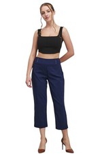 JM Collection Women's Embellished Pull-On Capri Pants Intrepid Blue, Medium 