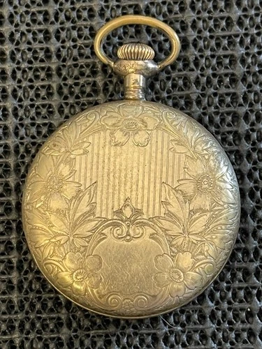 Antique Gold Filled Pocket Watch Case 16 Size w/ Elgin Movement 7j Non Working
