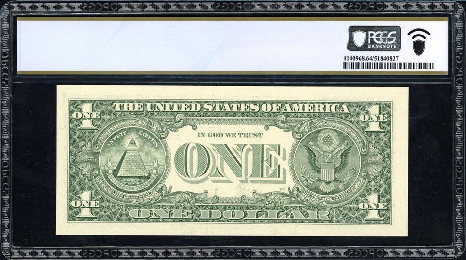 2006 $1 Federal Reserve *Repeater" Serial No (5955-5955) Note PCGS Choice Unc 64 - Image 2 of 2