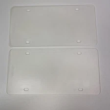 Vintage License Plate Shields Heavy Duty UV Coated Protectors Set Of 2 Plastic
