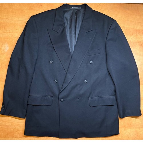 Balmain, Giacca blazer Pierre Balmain vintage doppiopetto lana nera 42 reg