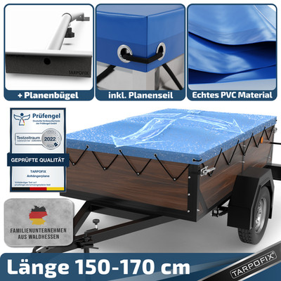 Anhängerplane Flachplane opt. Planenbügel PKW Anhänger Abdeckplane wasserdicht