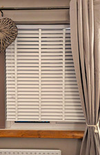 2 Lots Ecowood Deluxe Supreme White Satin Wooden Venetian Blind 50mm 116x120cm