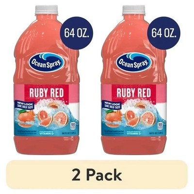 Ocean Spray Ruby Red Grapefruit Juice Drink 64 fl oz Bottle (2 Pack)