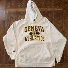Vintage Geneva College Pullover Hoodie Athletics Size XL Made In USA 90’s NCAA