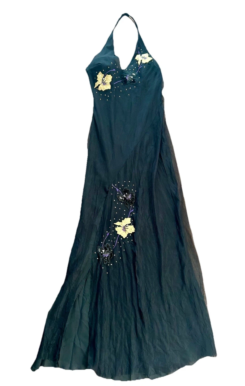 Abito da cocktail da sera vintage Versace Couture nero in rete con scollo a rete 28 42 UK 6