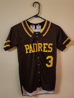 Padres Jersey Youth Medium Champro Lombardo Custom Blue Yellow Baseball