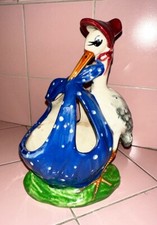 Vintage 1950s Mother Stork Planter Made In Japan Cloth Bundle Baby 7" Figurine