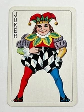 JOKER One Single Swap Playing Card Artistic Art SMALL SIZE Jester Red Geometric