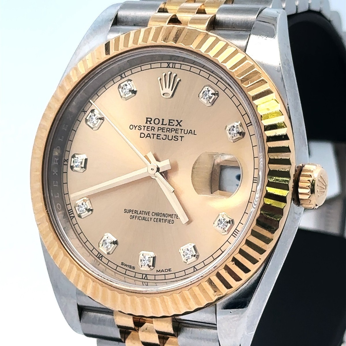 Pre-Owned Rolex Datejust 41mm tone 18k Yellow Gold Watch 126333, Fluted  Bezel