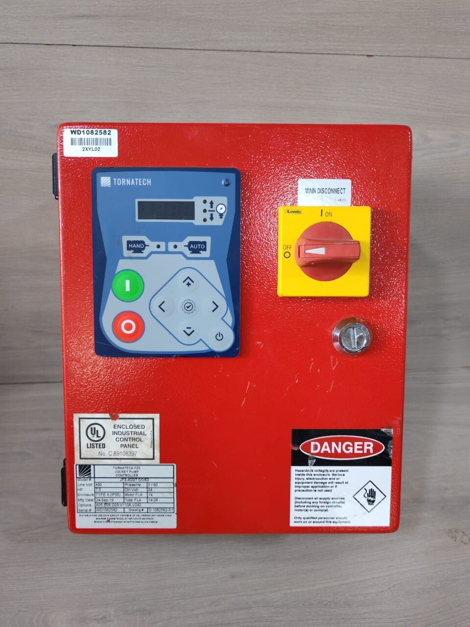 TORNATECH JP3-400/7.5/3/60 TORNATECH JP3-400/7.5/3/60 TORNATECH FZE JOCKEY PUMP CONTROLLER 1