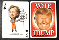 Hillary Clinton 2 of Clubs Vote Trump Hero Deck Playing Card 2024